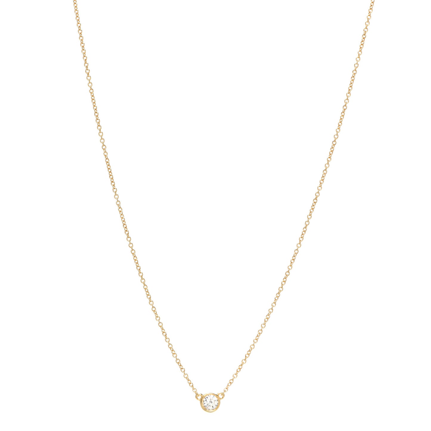 18K Yellow Gold Diamond .15ct Elsa Peretti Diamonds by the Yard Pendant Necklace