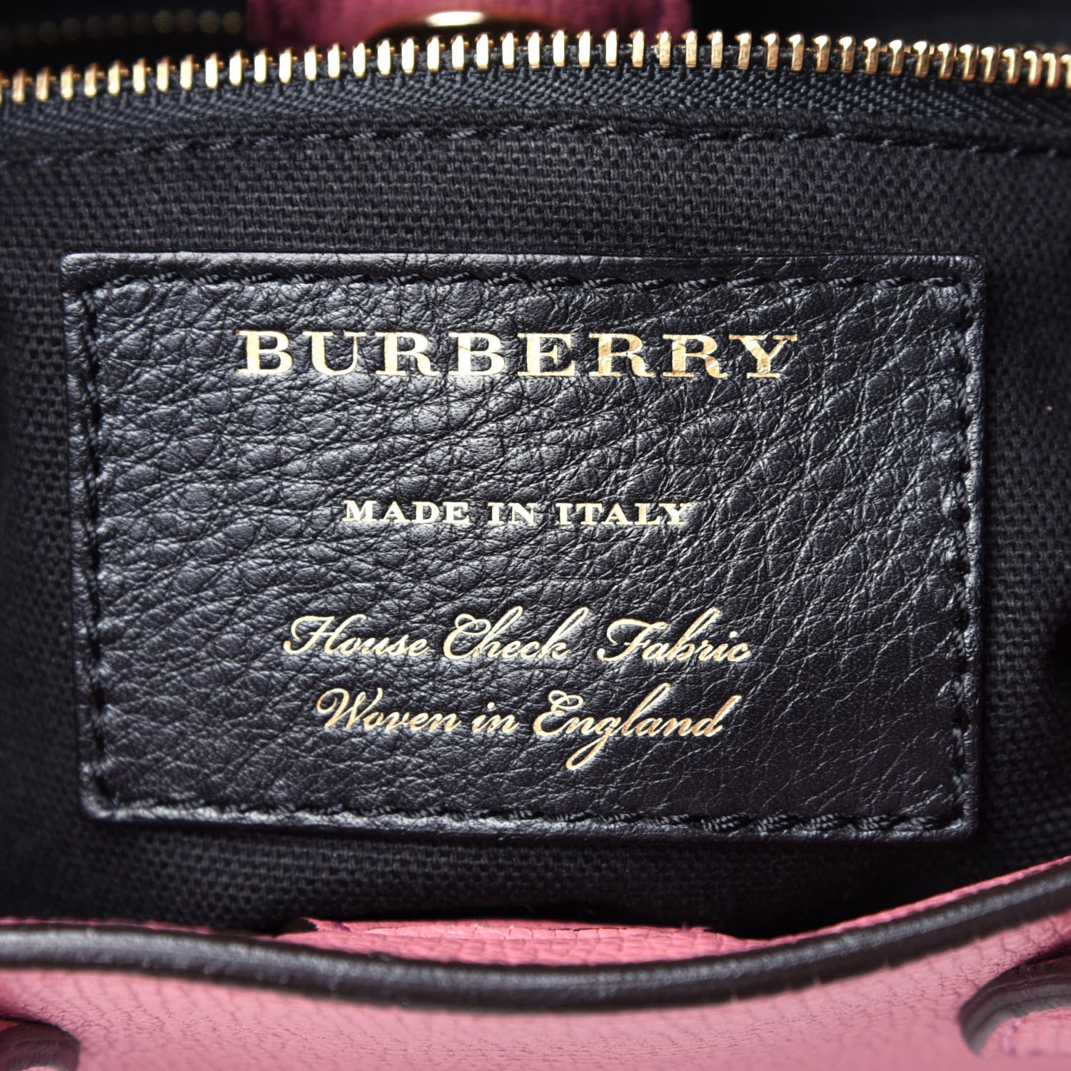 Burberry Grainy Calfskin House Check Small Banner Tote Mauve Pink 7 of 13