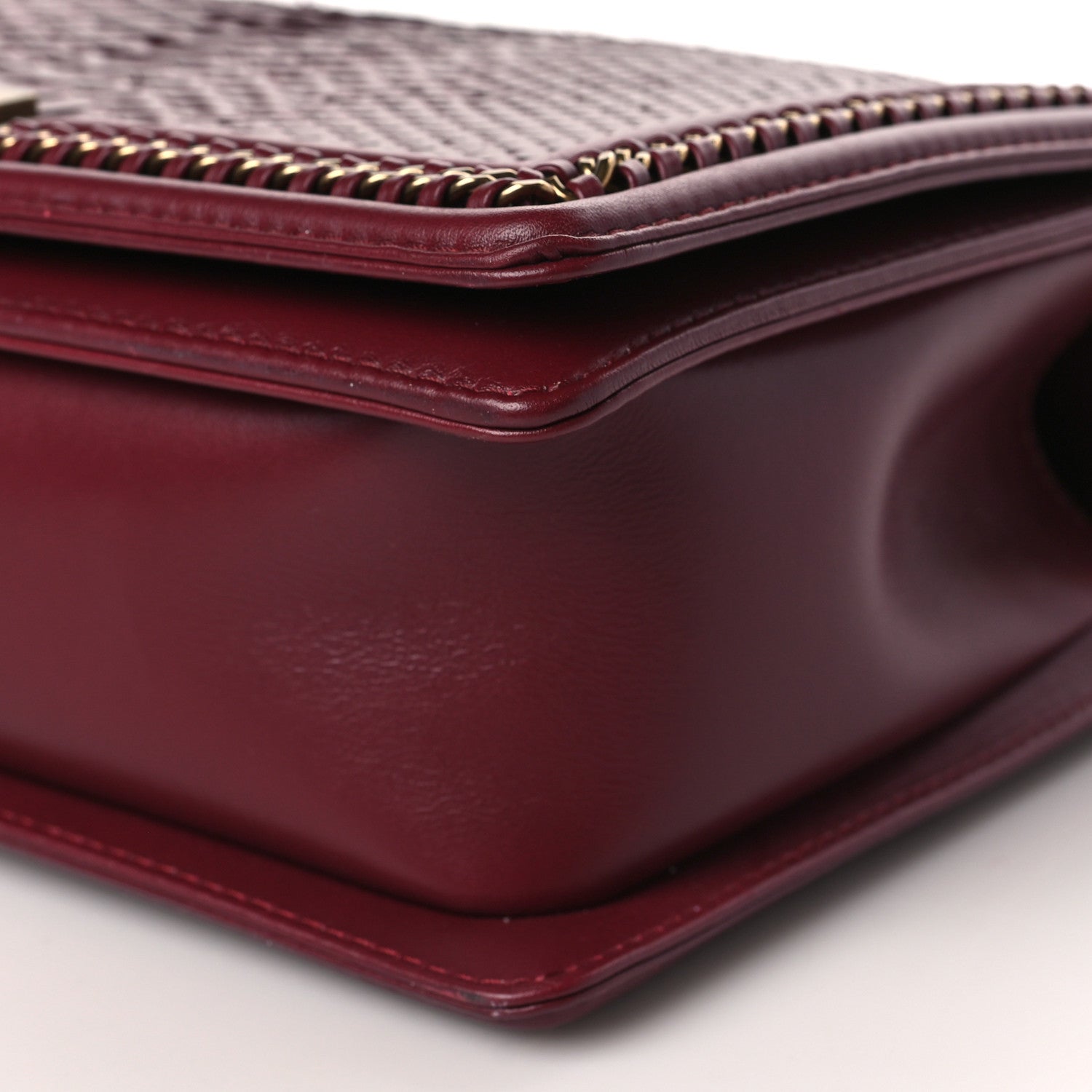 Chanel Snakeskin New Medium Boy Top Handle Flap Dark Red 8 of 9
