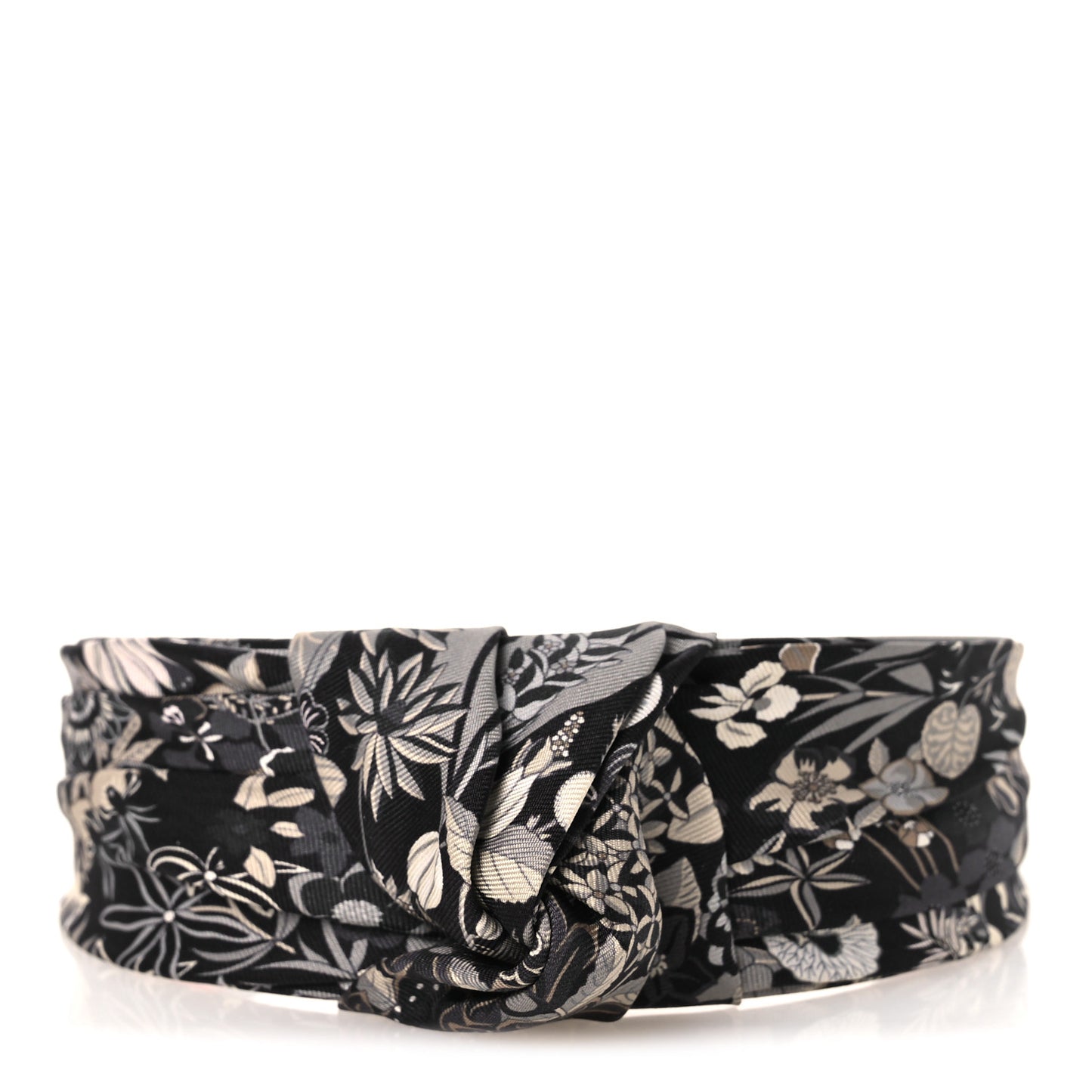 Silk Twill Planifleurs Knot Bloom Headband Black