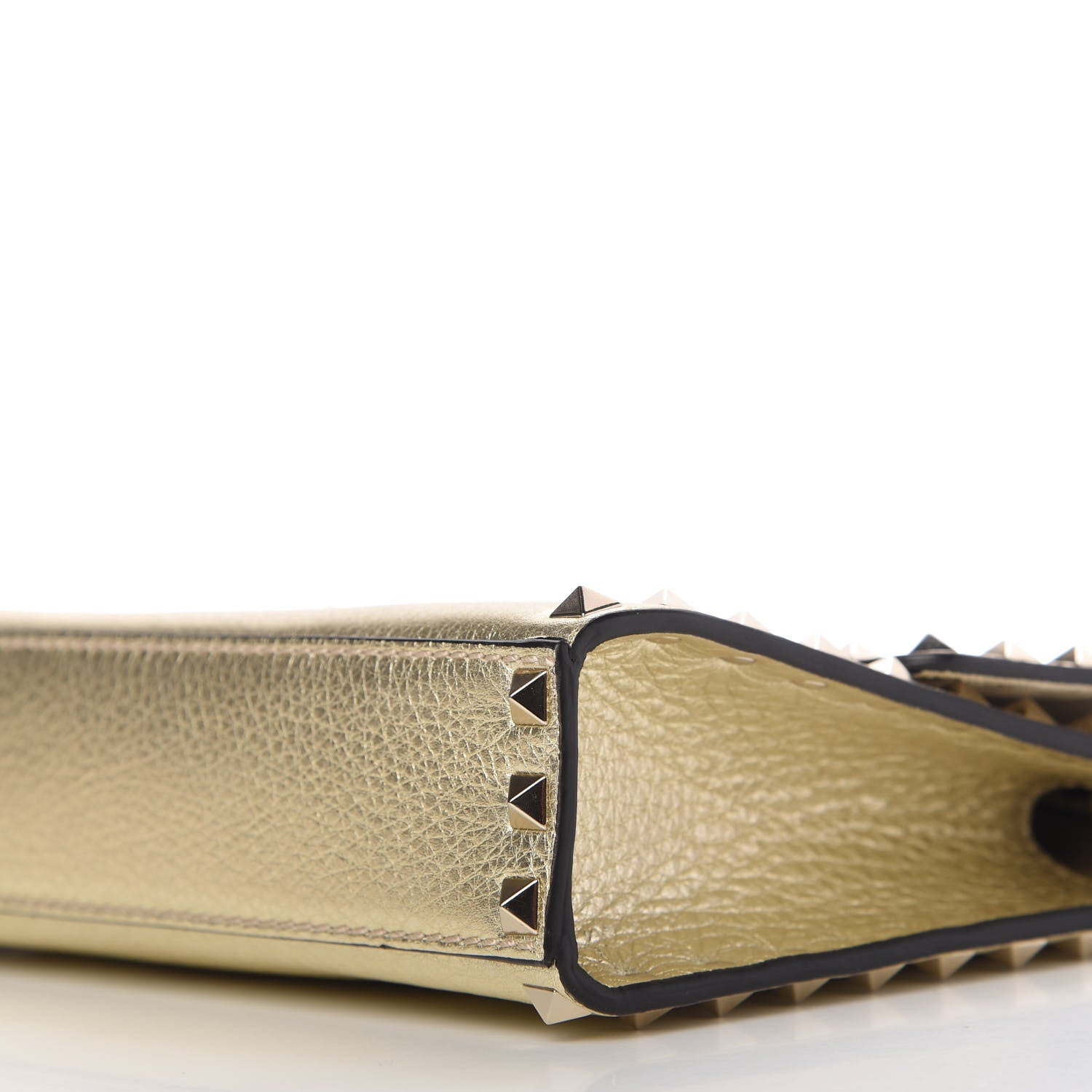 Valentino Garavani Metallic Pebbled Calfskin Medium Rockstud Flip Lock Crossbody Bag Platino 7 of 10