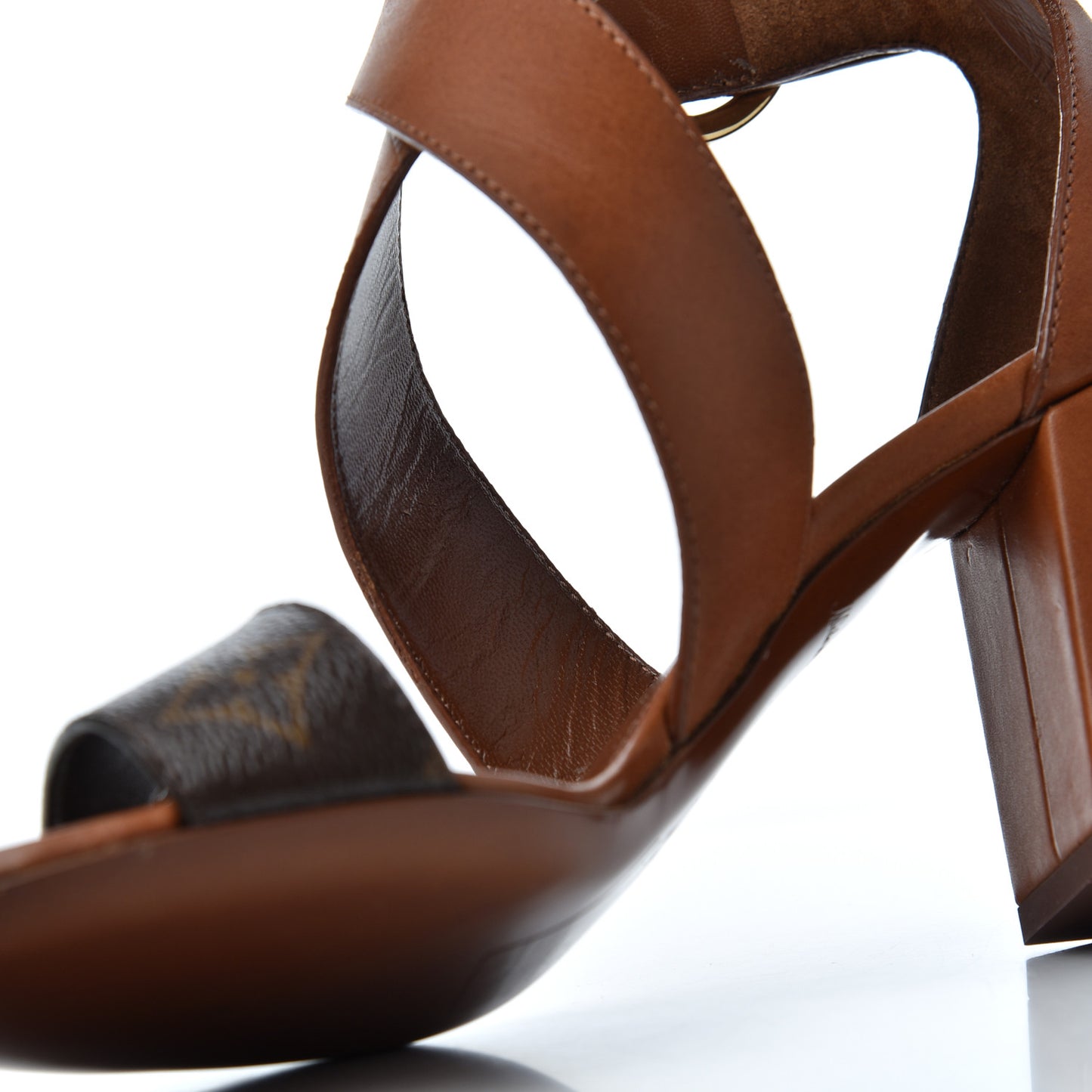 Calfskin Monogram Horizon Sandals 36 Cognac Brown