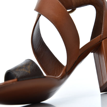 Louis Vuitton Calfskin Monogram Horizon Sandals 36 Cognac Brown 15 of 18