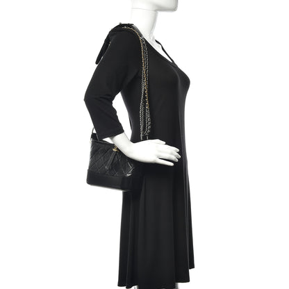 Chanel Aged Calfskin Quilted Small Gabrielle Hobo Black 3 of 12