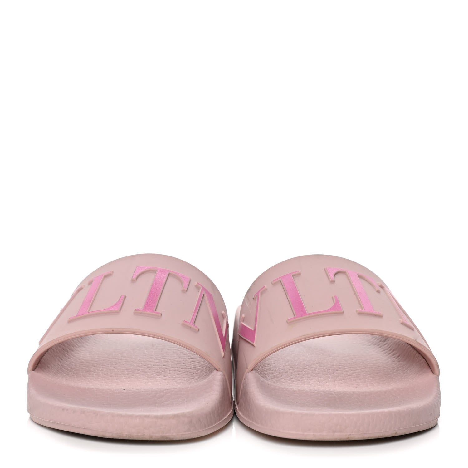 Valentino Garavani Rubber VLTN Pool Slide Sandals 37 Water Rose Disco Pink 2 of 16