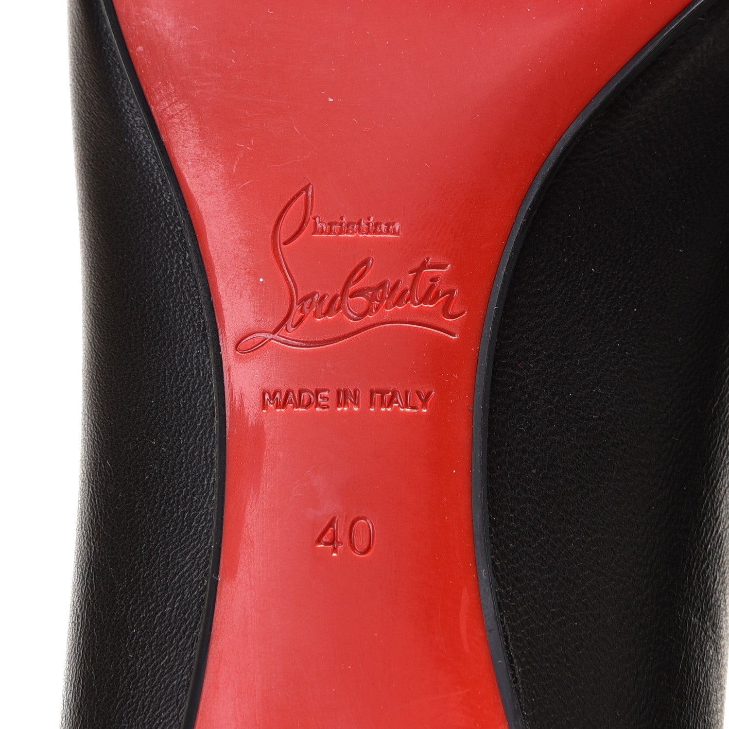 Christian Louboutin Nappa Patent CL Pump Flats 40 Black Loubi 9 of 9