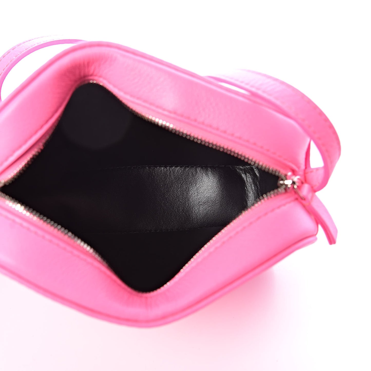 Smooth Calfskin Logo XS Everyday Camera Bag Acid Pink Black