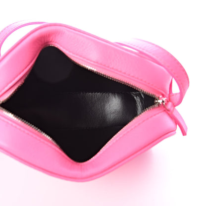 Balenciaga Smooth Calfskin Logo XS Everyday Camera Bag Acid Pink Black 5 of 6