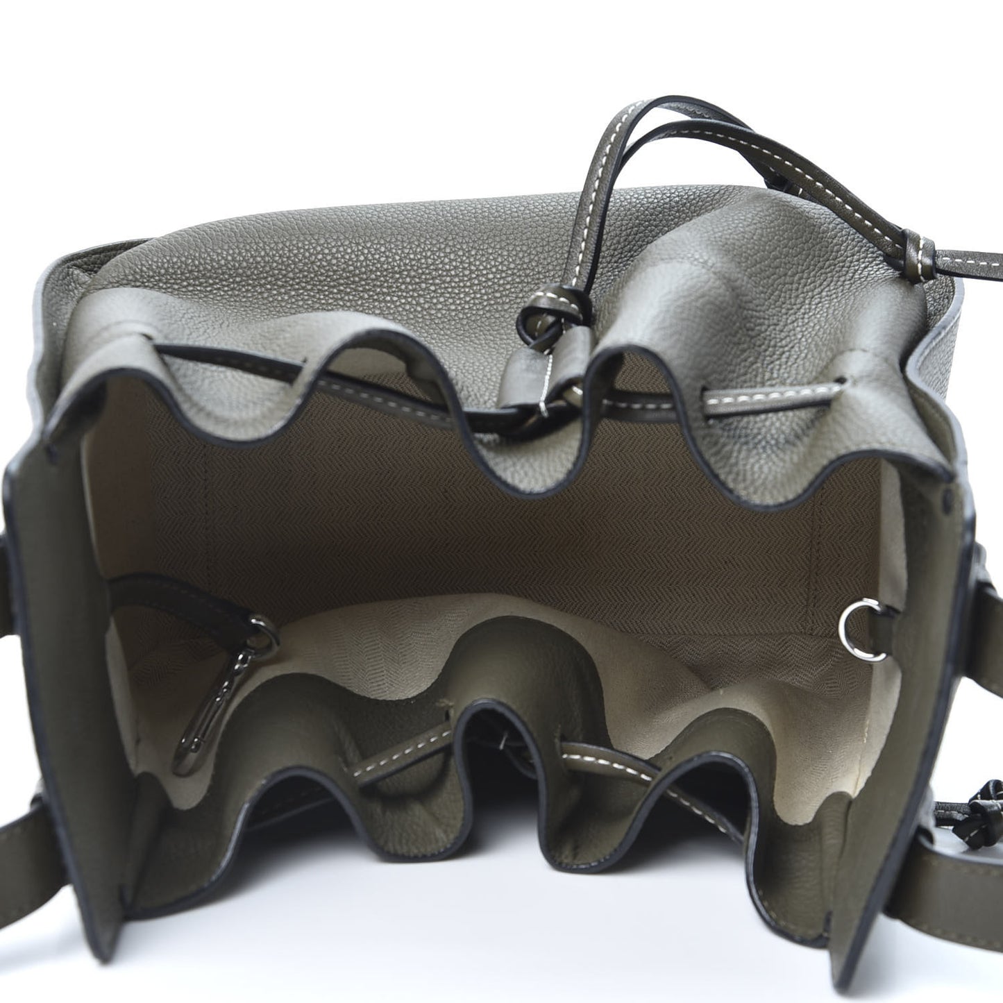 Calfskin Small Hammock Shoulder Bag Khaki Green