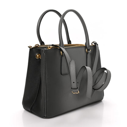 Prada Saffiano Ombre Small Galleria Double Zip Tote Gradient Slate Grey 3 of 11