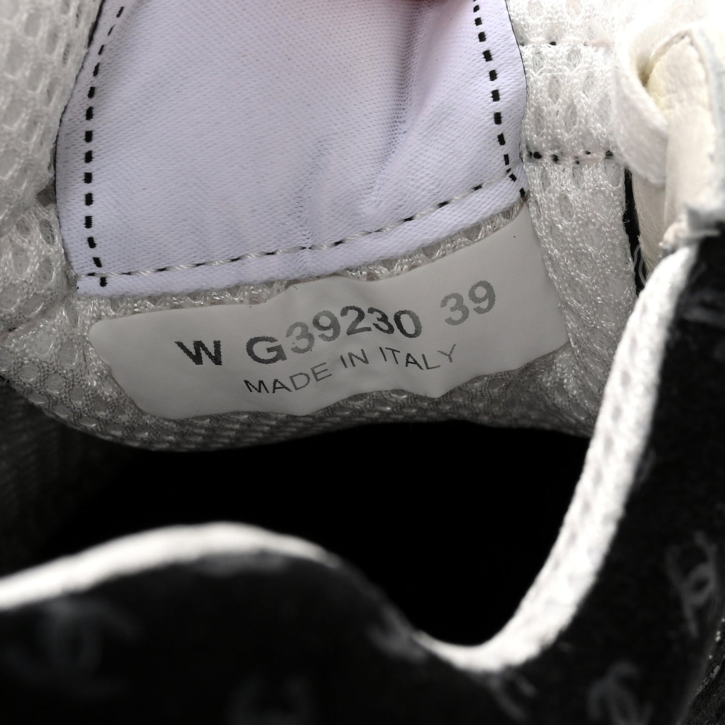 Nylon Suede Calfskin Printed CC Sneakers 39 White Black