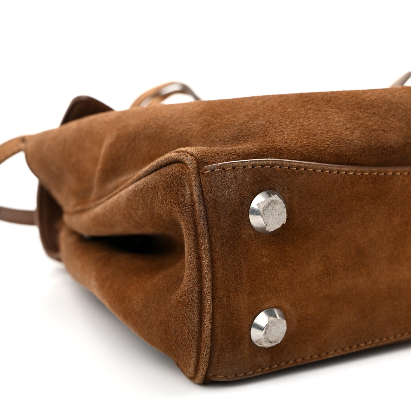 Waxed Suede Mini Rodeo Top Handle Handbag Camel