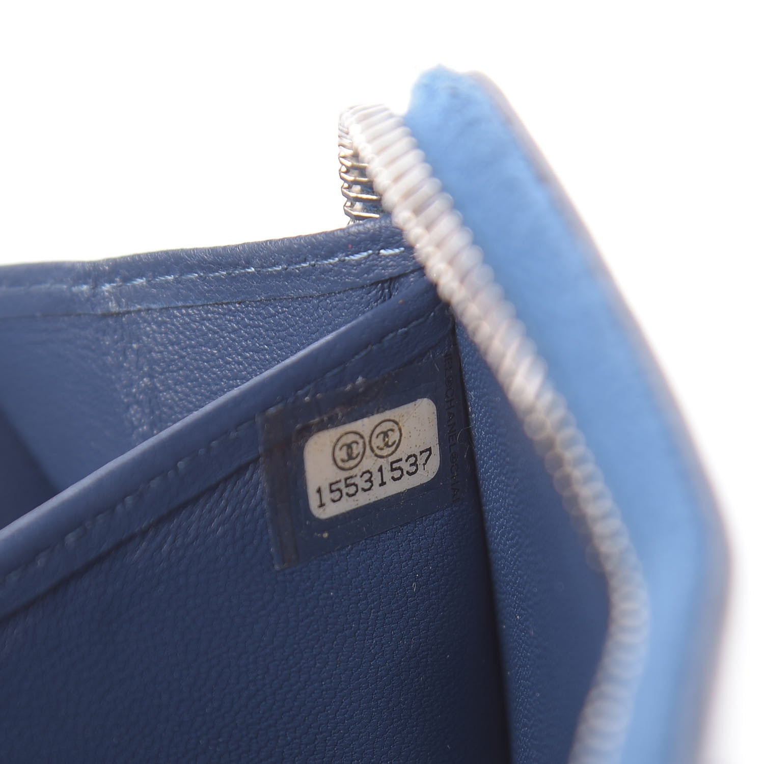 Chanel Matte Alligator Reissue Large Gusset Zip Around Wallet Blue 7 of 9