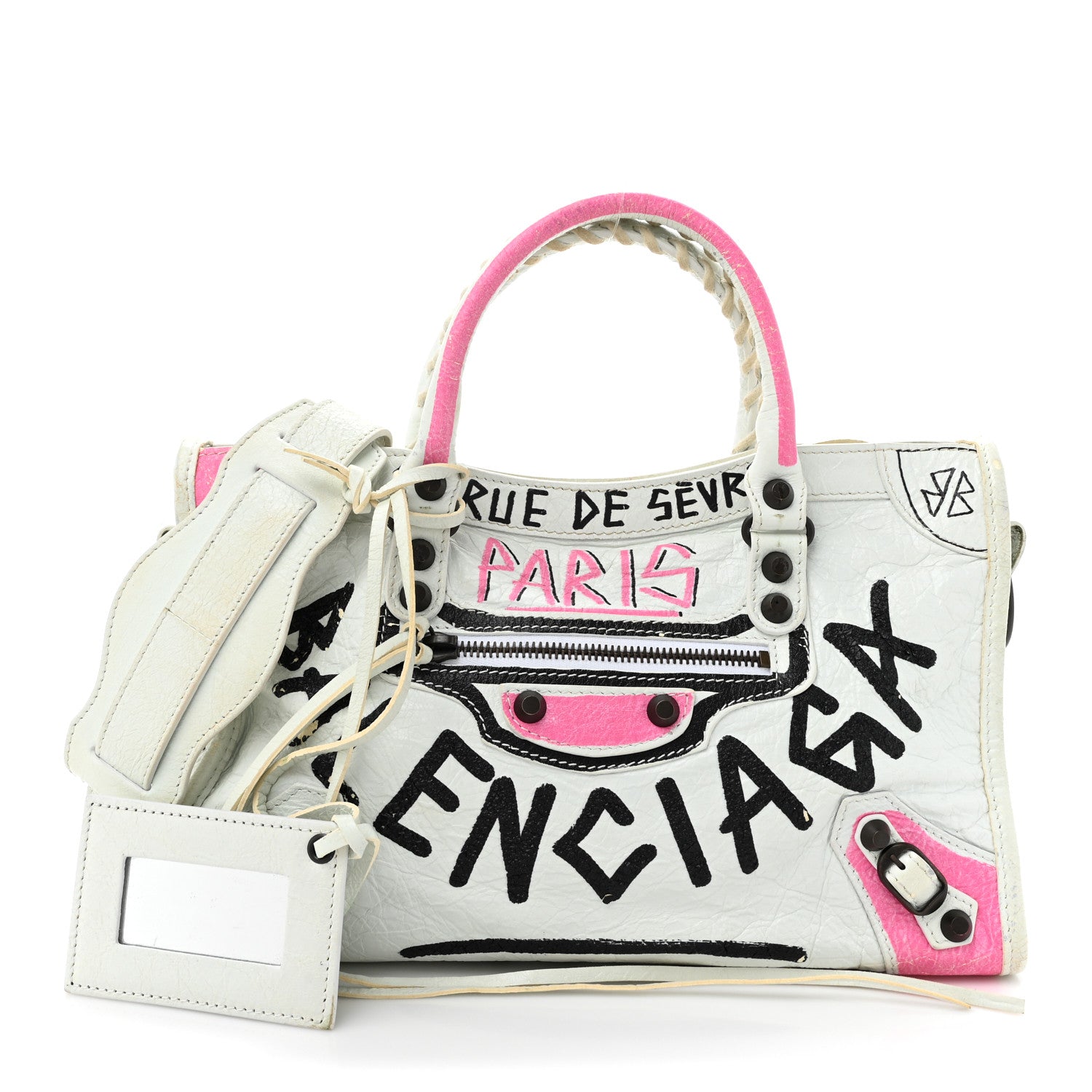 Balenciaga Agneau Graffiti All Over Classic Hardware S City White Multicolor 3 of 18