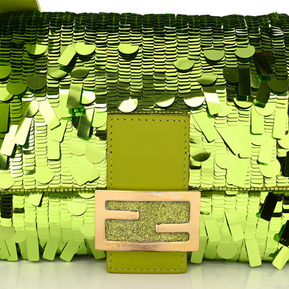 Fendi Sequin Paillettes Vitello Grace Sex and the City Baguette Wasabi 8 of 10