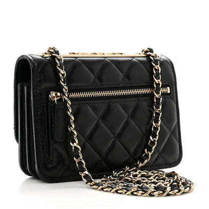 Chanel Lambskin Quilted Mini Trendy CC Wallet On Chain WOC Black 3 of 12