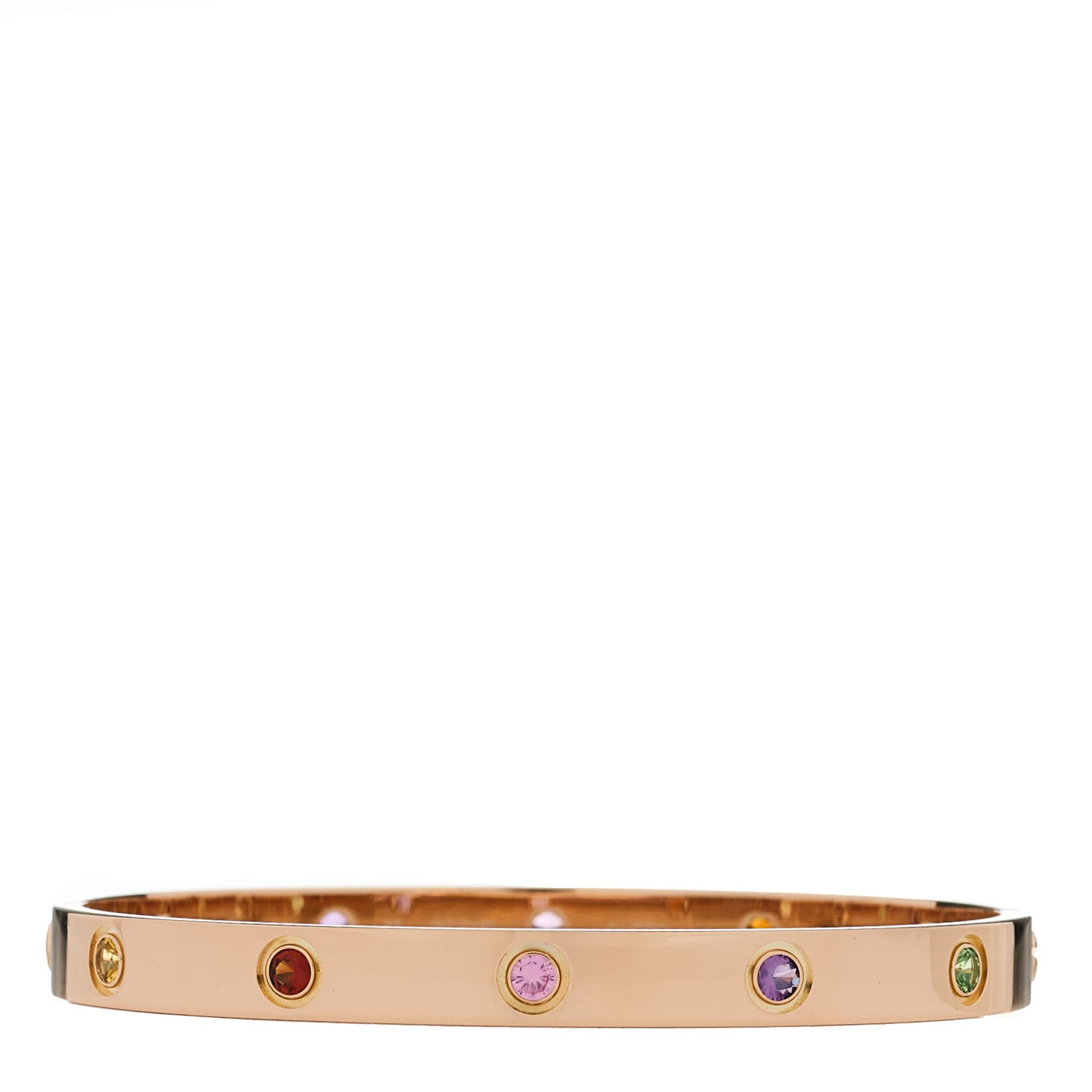 18K Pink Gold Sapphire Garnet Amethyst LOVE Bracelet 18