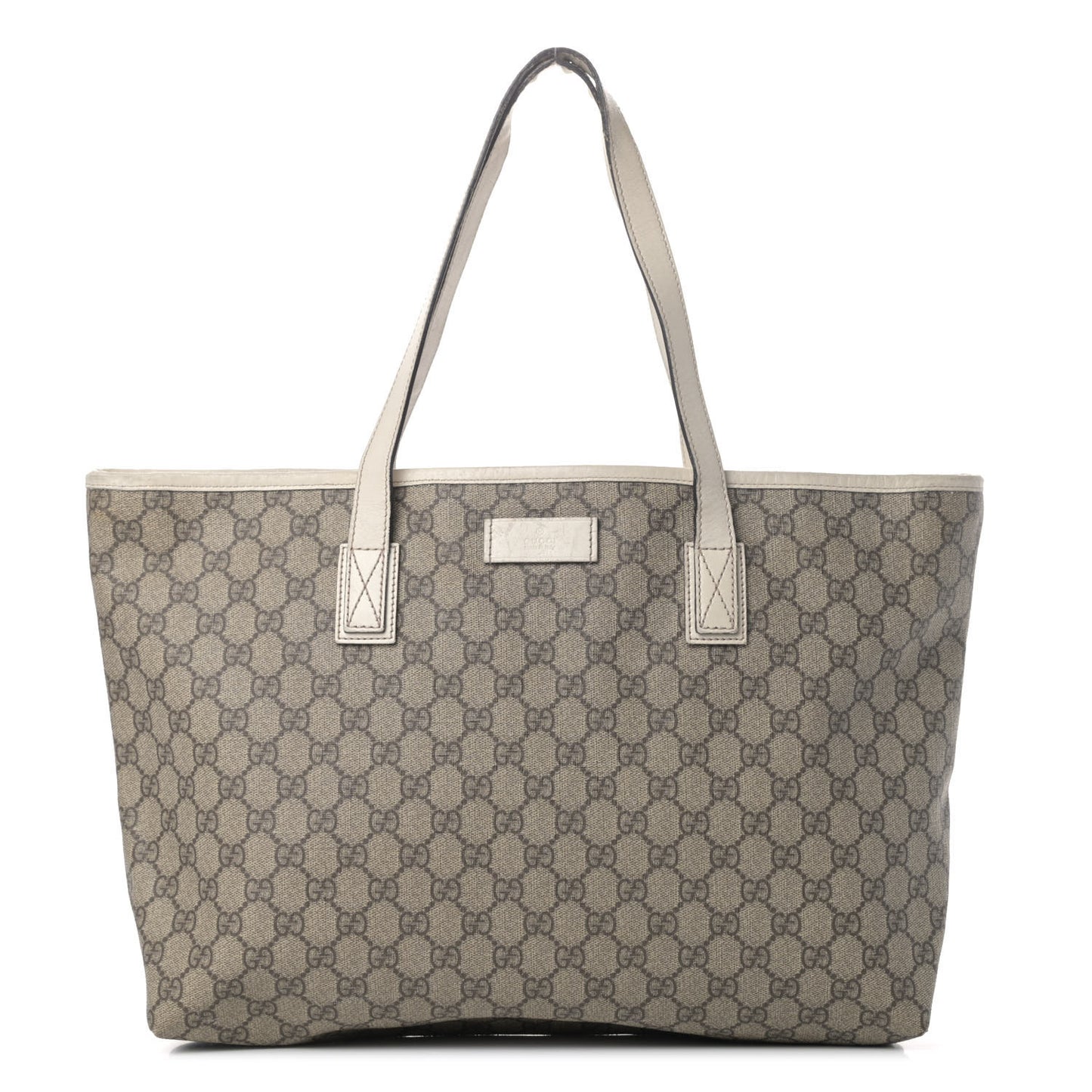 GG Supreme Monogram Medium Zippered Shopping Tote Off White