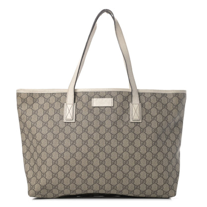 Gucci GG Supreme Monogram Medium Zippered Shopping Tote Off White 1 of 7