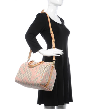 Louis Vuitton Damier Azur Tahitienne Speedy Bandouliere 30 Rose Ballerine 2 of 10