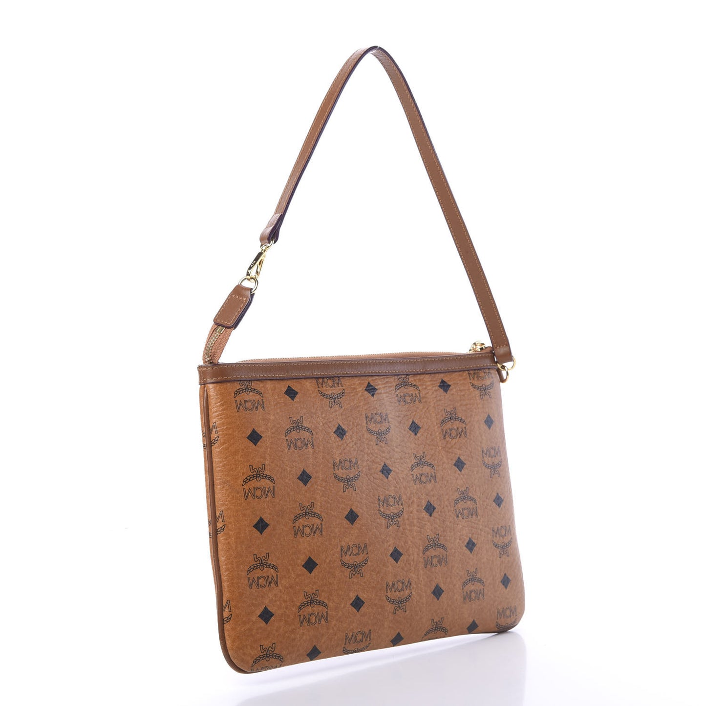 Visetos Medium Stark Wristlet Pouch Cognac