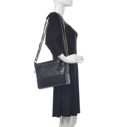 Chanel Aged Calfskin Quilted Medium Gabrielle Hobo Black 2 of 10