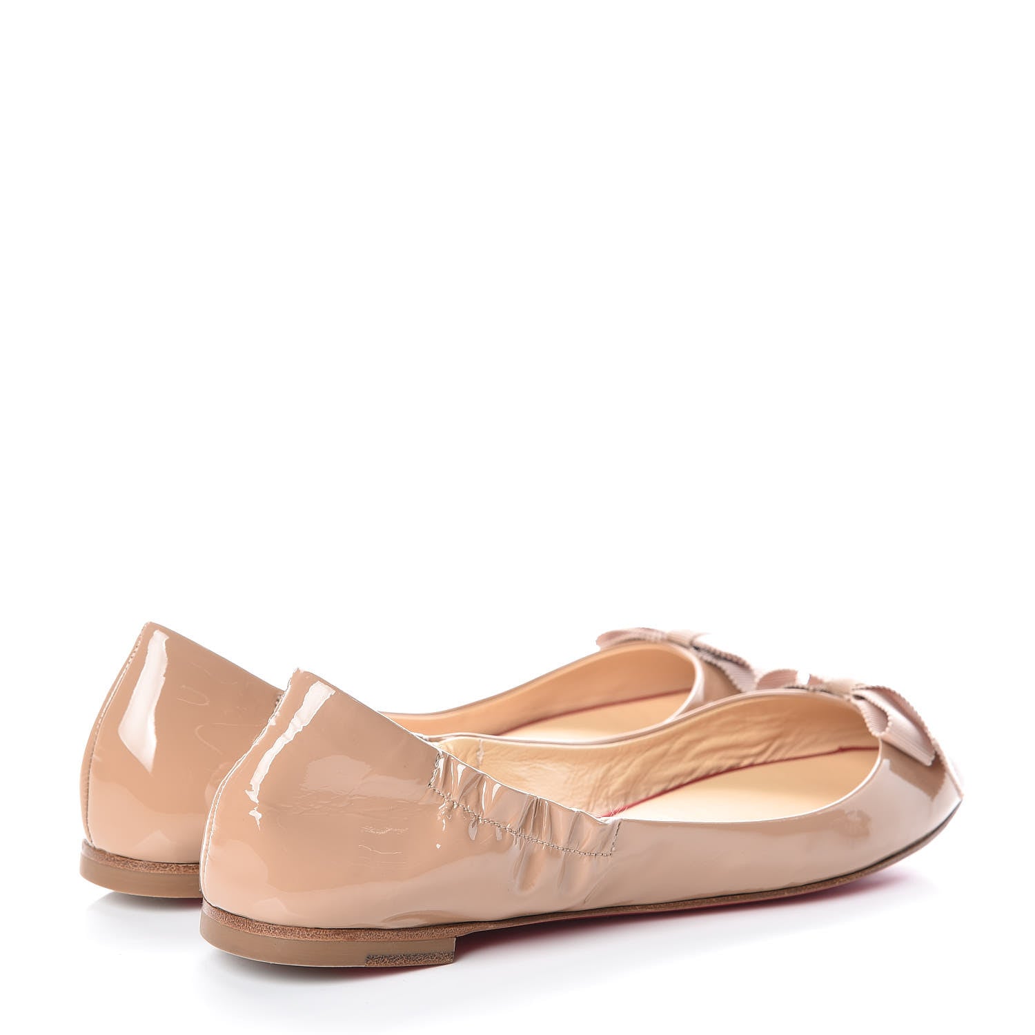 Christian Louboutin Patent Gloriana Bow Flats 35 Nude 4 of 9