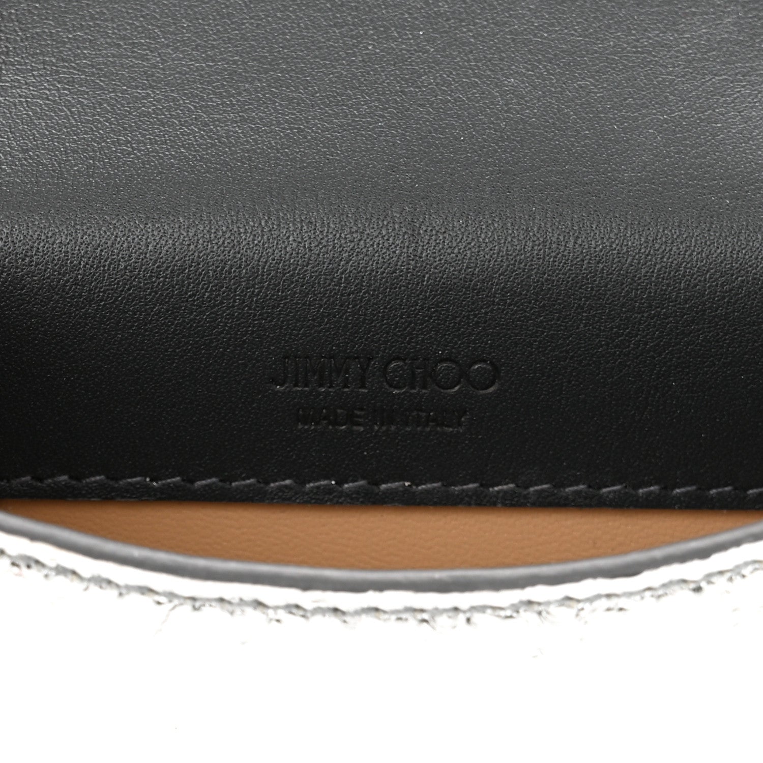 Jimmy Choo Metallic Calfskin Snakeskin Embossed Varenne Top Handle Satchel Silver 6 of 10