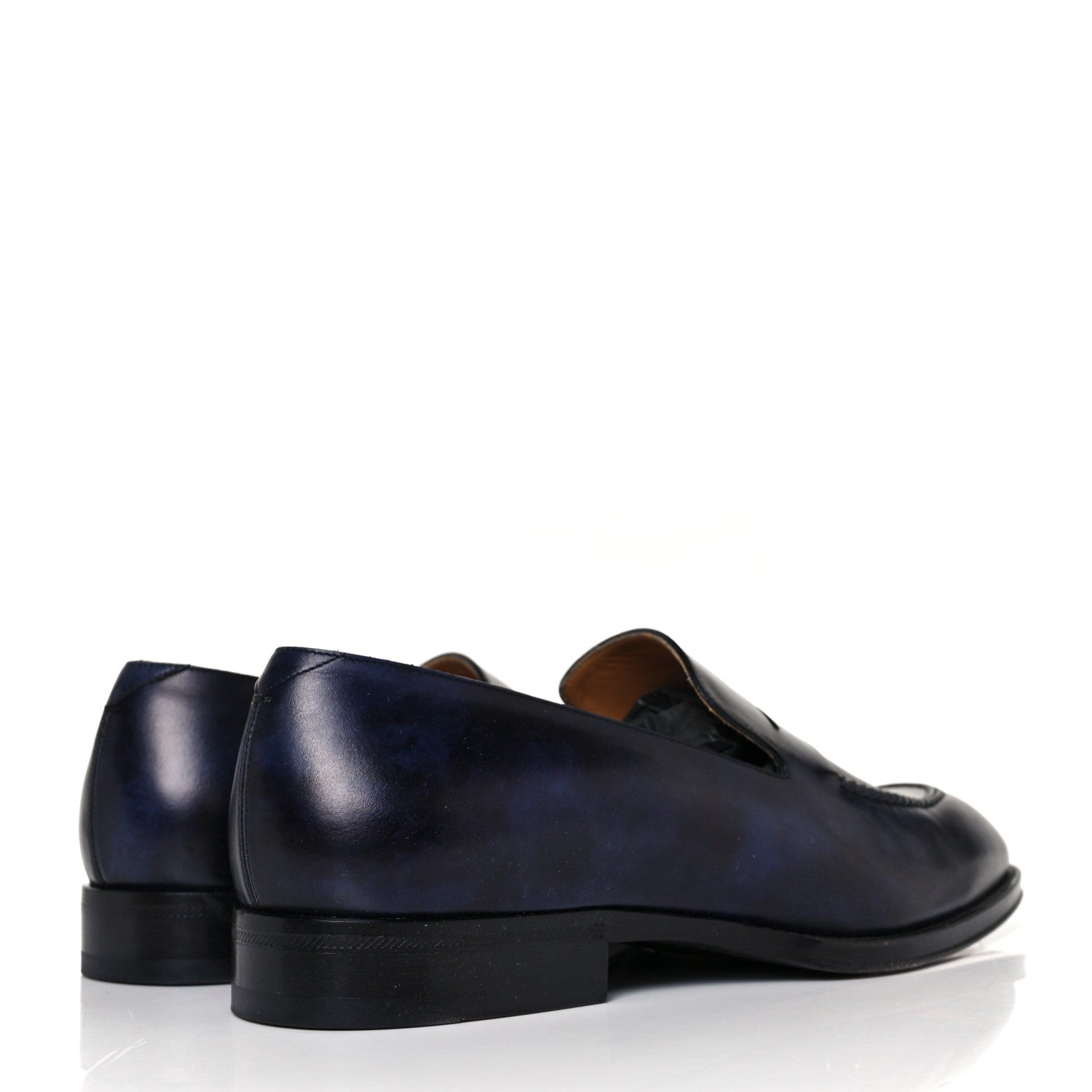 Louis Vuitton Waxed Calfskin Mens Vendome Loafers 7.5 Blue 4 of 8