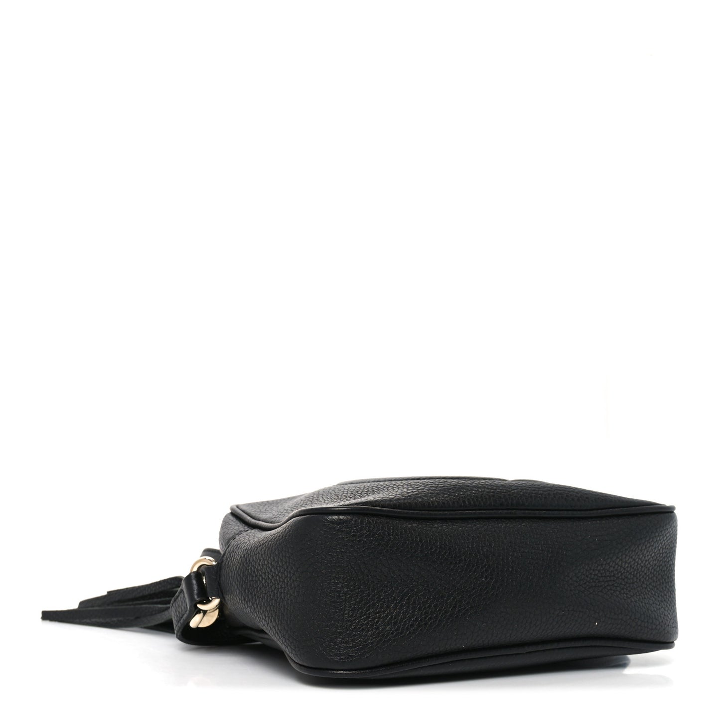 Pebbled Calfskin Small Soho Disco Bag Black