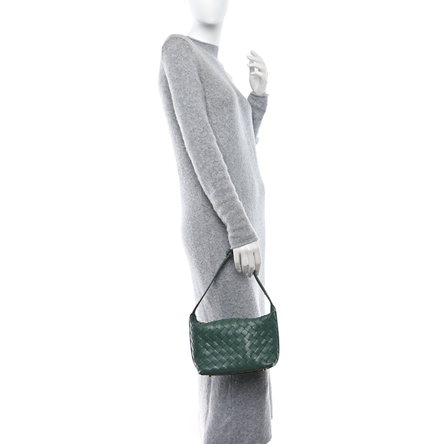 Calfskin Nappa Intrecciato Mini Wallace Aloe