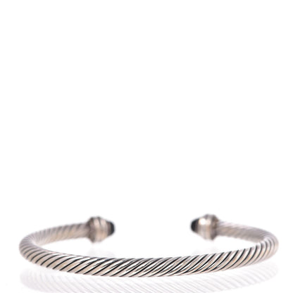 David Yurman Sterling Silver Diamond Black Onyx 5mm Cable Classics Princess Bracelet 3 of 6