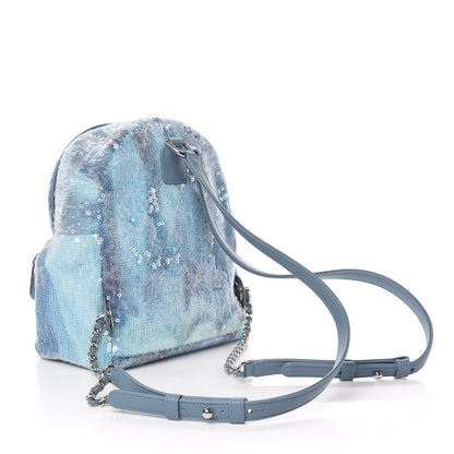 Chanel Sequin Tri-color Waterfall Backpack Light Blue 3 of 10