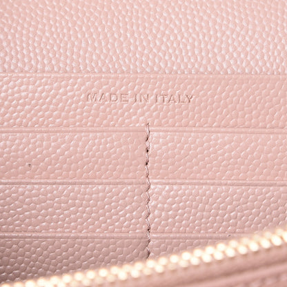 Saint Laurent Grain De Poudre Matelasse Chevron Monogram Wallet Pale Pink 7 of 9