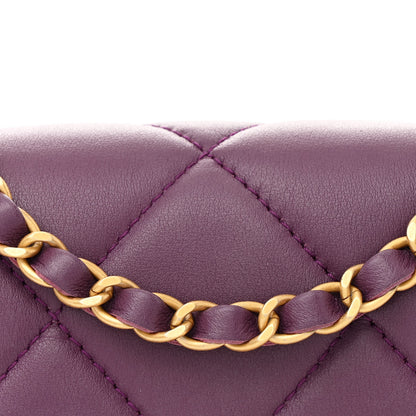 Chanel Calfskin Resin Quilted Mini Flap Purple 9 of 12