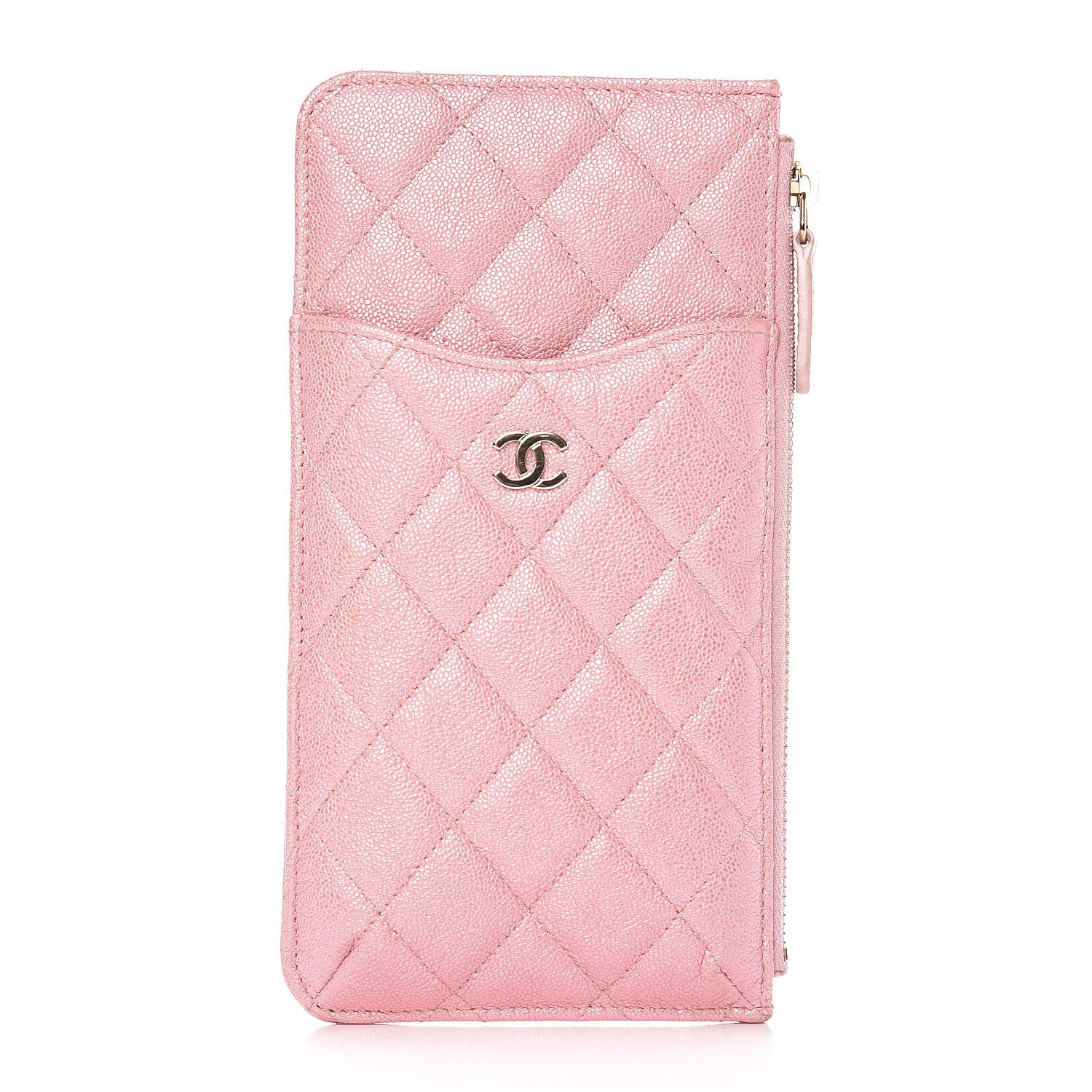 Chanel Iridescent Caviar Quilted Classic iPhone Pouch Rose Pink 1 of 14