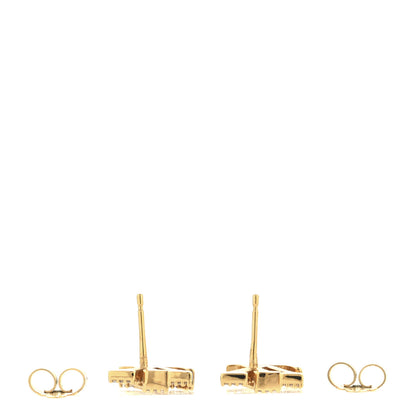 Louis Vuitton Metal Crystal LV Iconic Earrings Gold 3 of 6