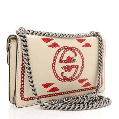 Gucci Textured Calfskin Lunar New Year Small Dionysus Shoulder Bag Mystic White Red 3 of 12