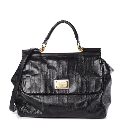 Dolce & Gabbana Eel Large Miss Sicily Satchel Black 1 of 10