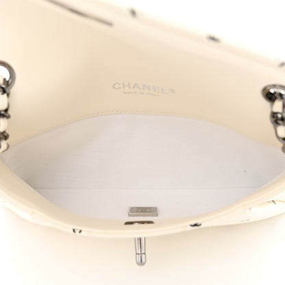 Chanel Printed Lambskin Logo CC Envelope Clutch With Chain White 5 of 12