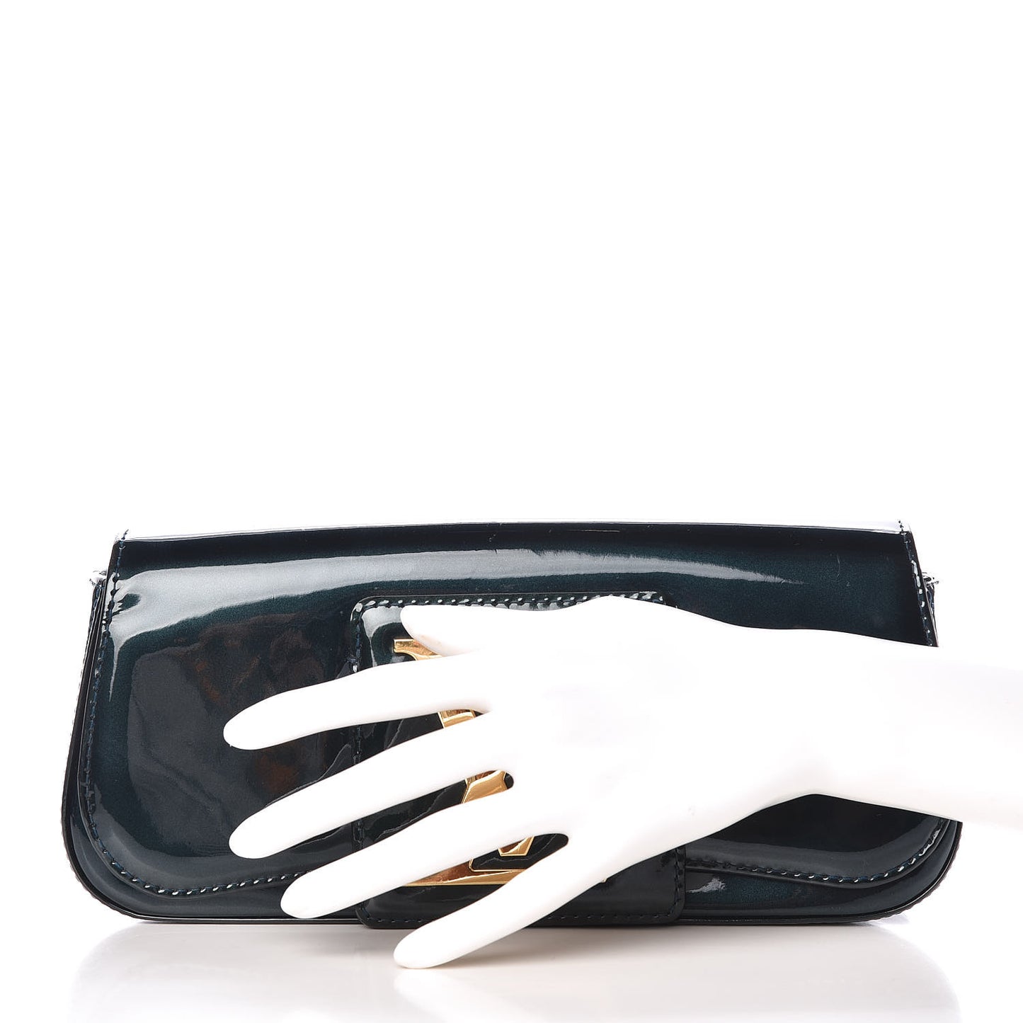 Patent Sobe Clutch Blue Nuit