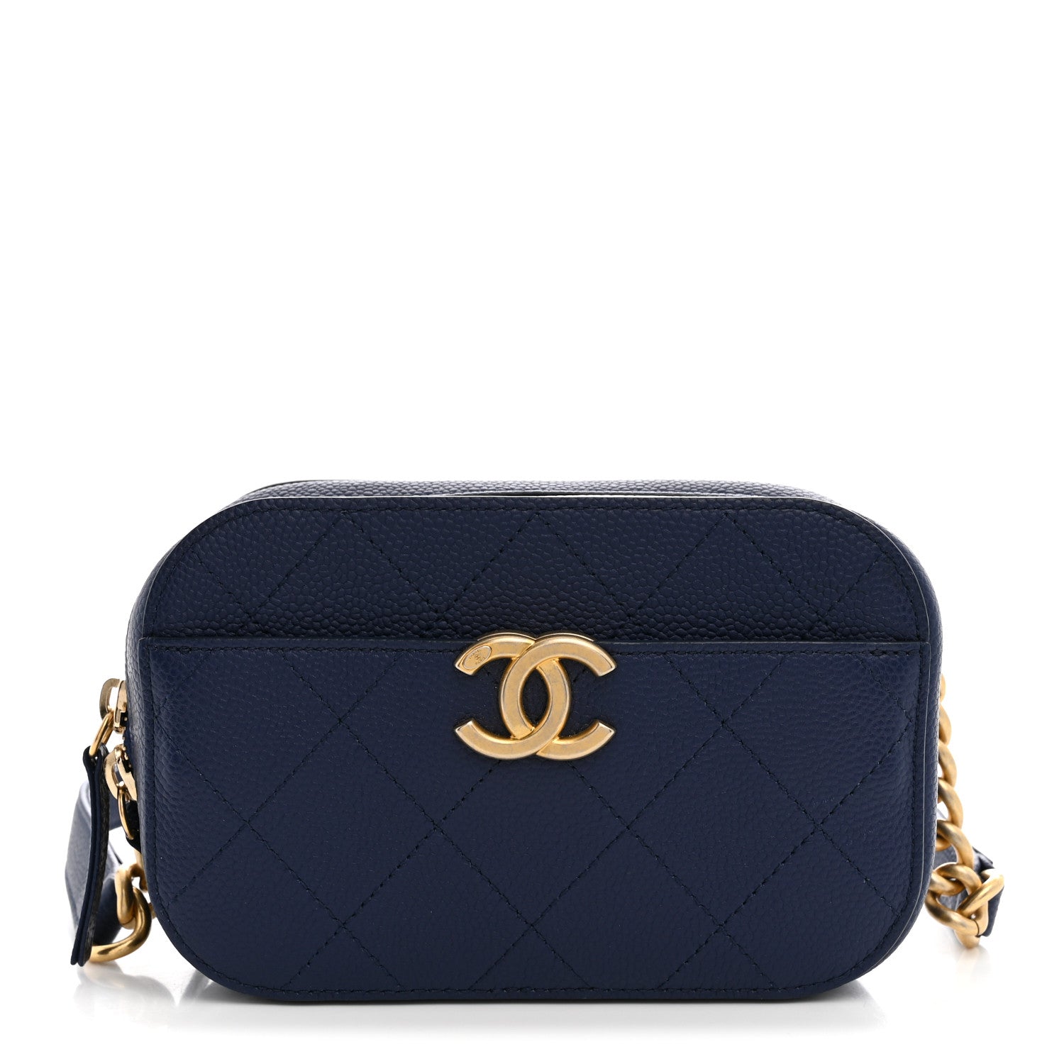 Chanel Caviar Quilted Waist Bag Navy Blue 1 of 10