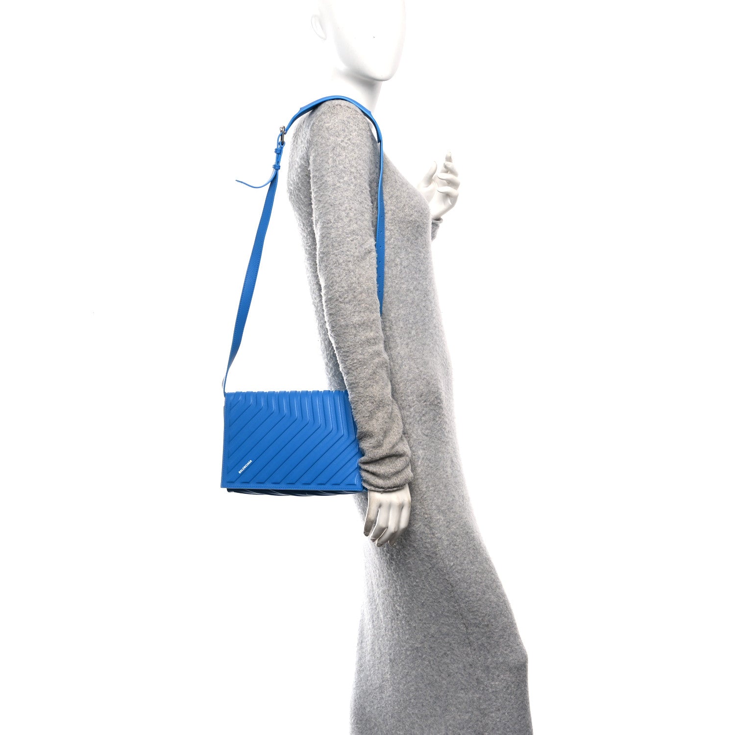 Balenciaga Grained Calfskin Embossed Car Flap Bag Petroleum Blue 2 of 10