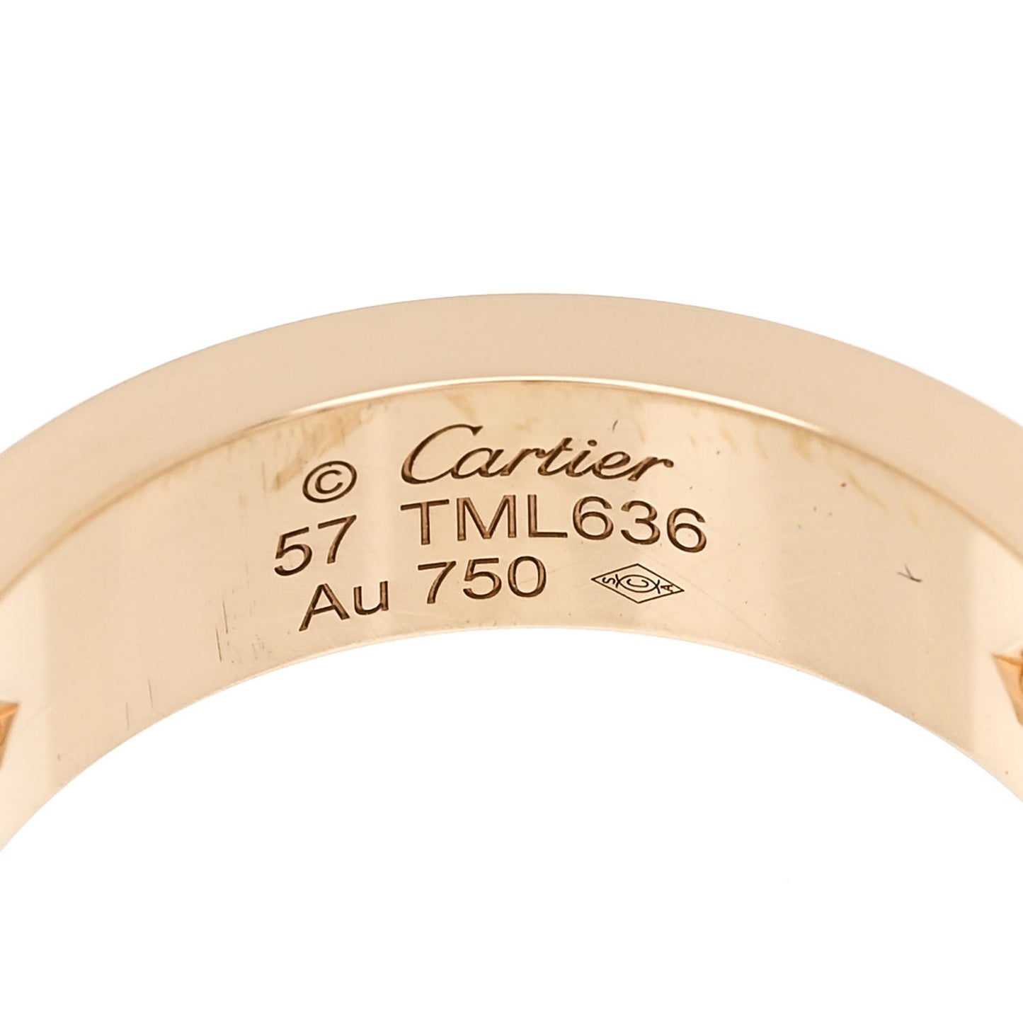 18K Yellow Gold 3 Diamond 5.5mm LOVE Ring 57 8