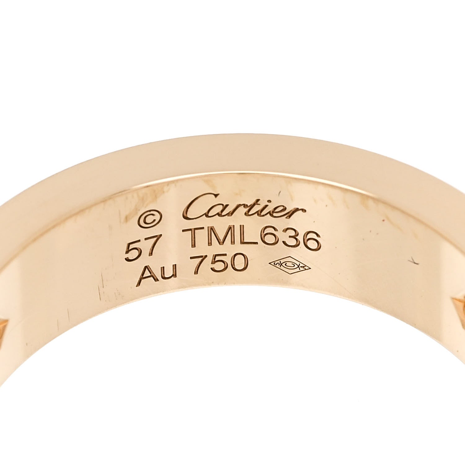 Cartier 18K Yellow Gold 3 Diamond 5.5mm LOVE Ring 57 8 4 of 5
