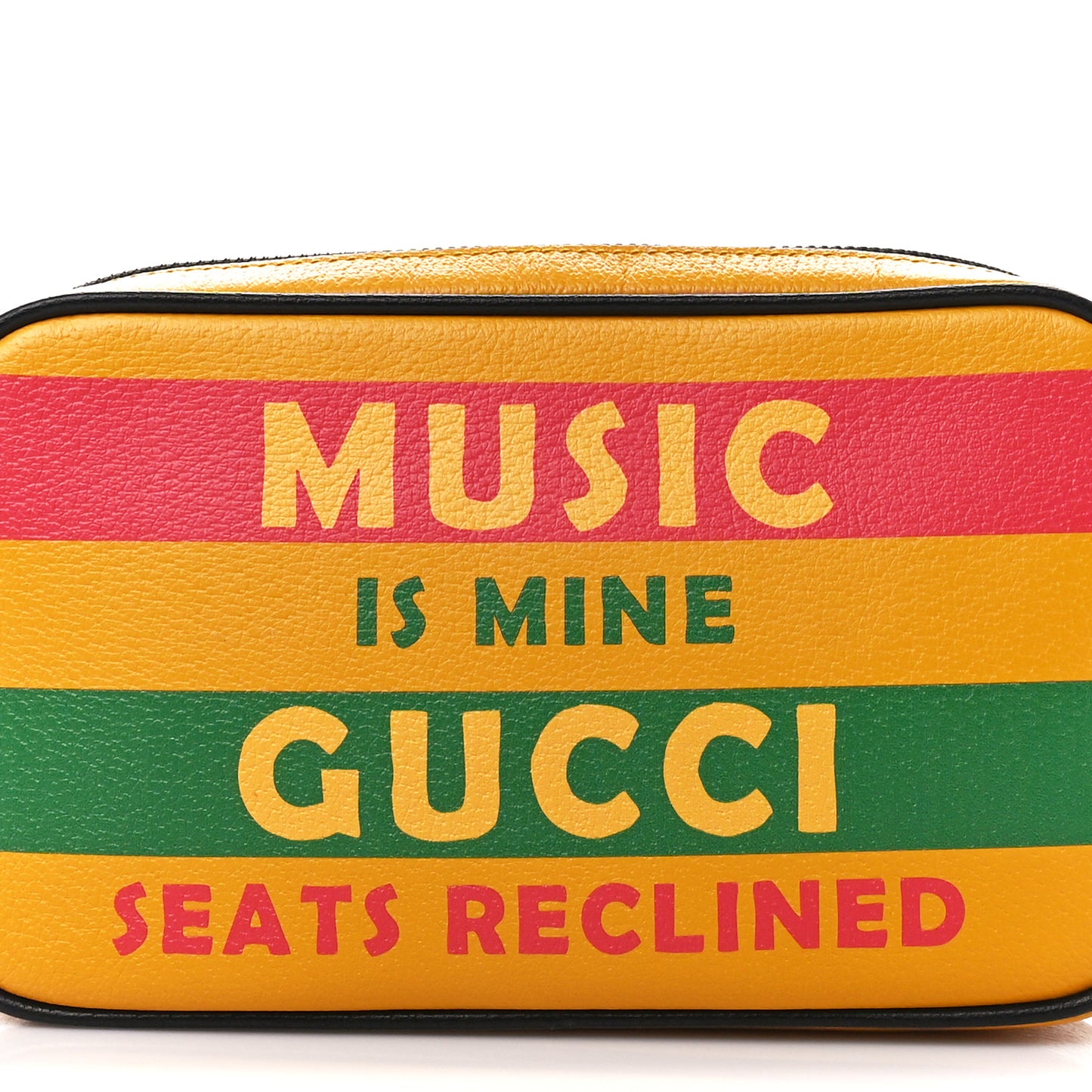 Textured Dollar Calfskin Music is Mine Belt Bag 90 36 Crop Multicolor Black