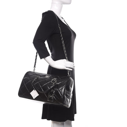 Chanel Calfskin Quilted CC Bowling Bag Black 2 of 10