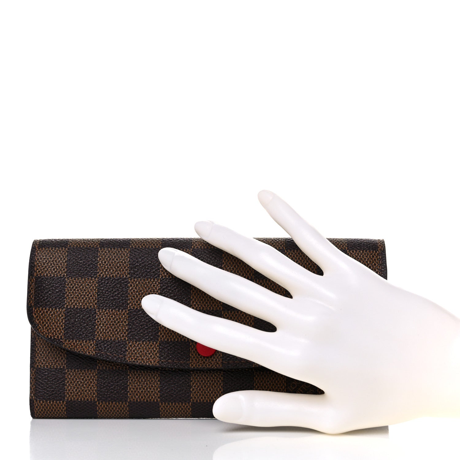 Louis Vuitton Damier Ebene Emilie Wallet Red 3 of 14