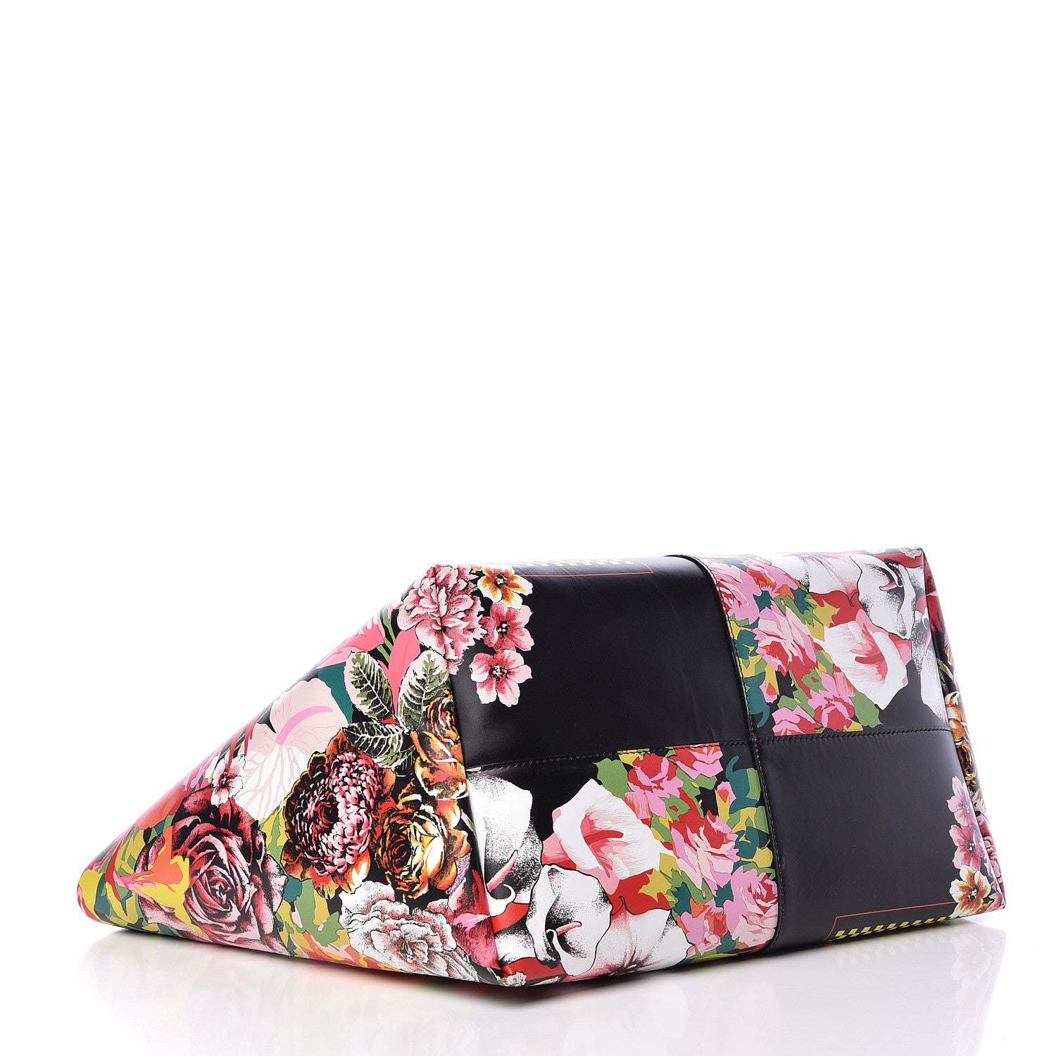 Versace Calfskin Vintage 90's Logo Floral Tote Black 5 of 13