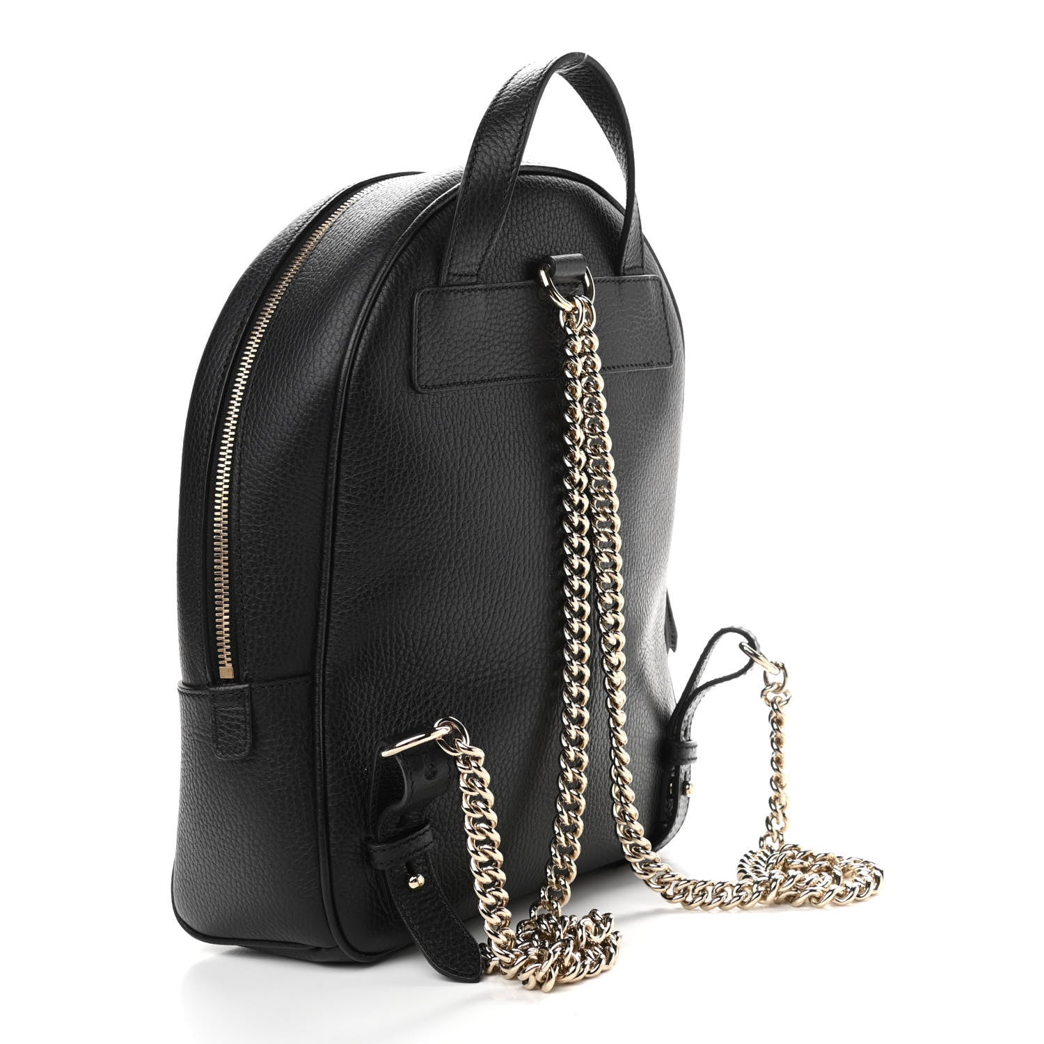 Gucci Pebbled Calfskin Soho Chain Backpack Black 3 of 10